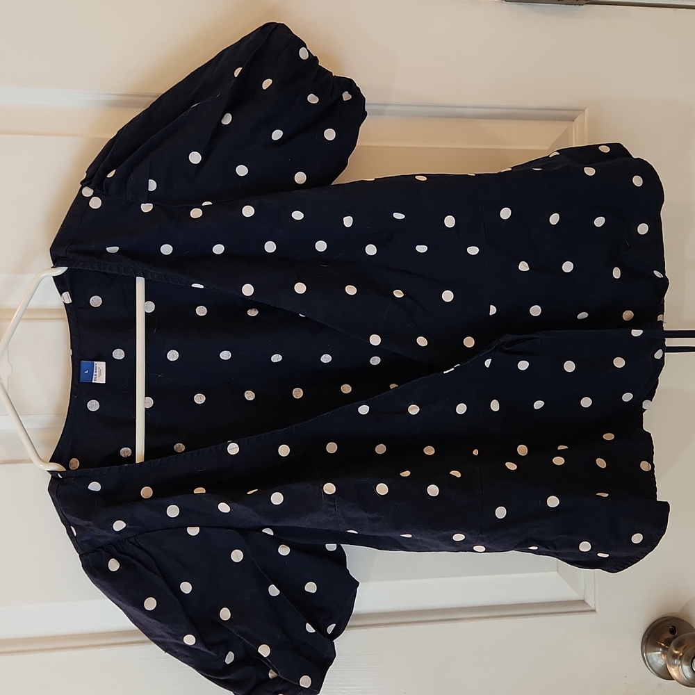 Old Navy Size L Polka Dot Wrap Shirt - Picture 2 of 3